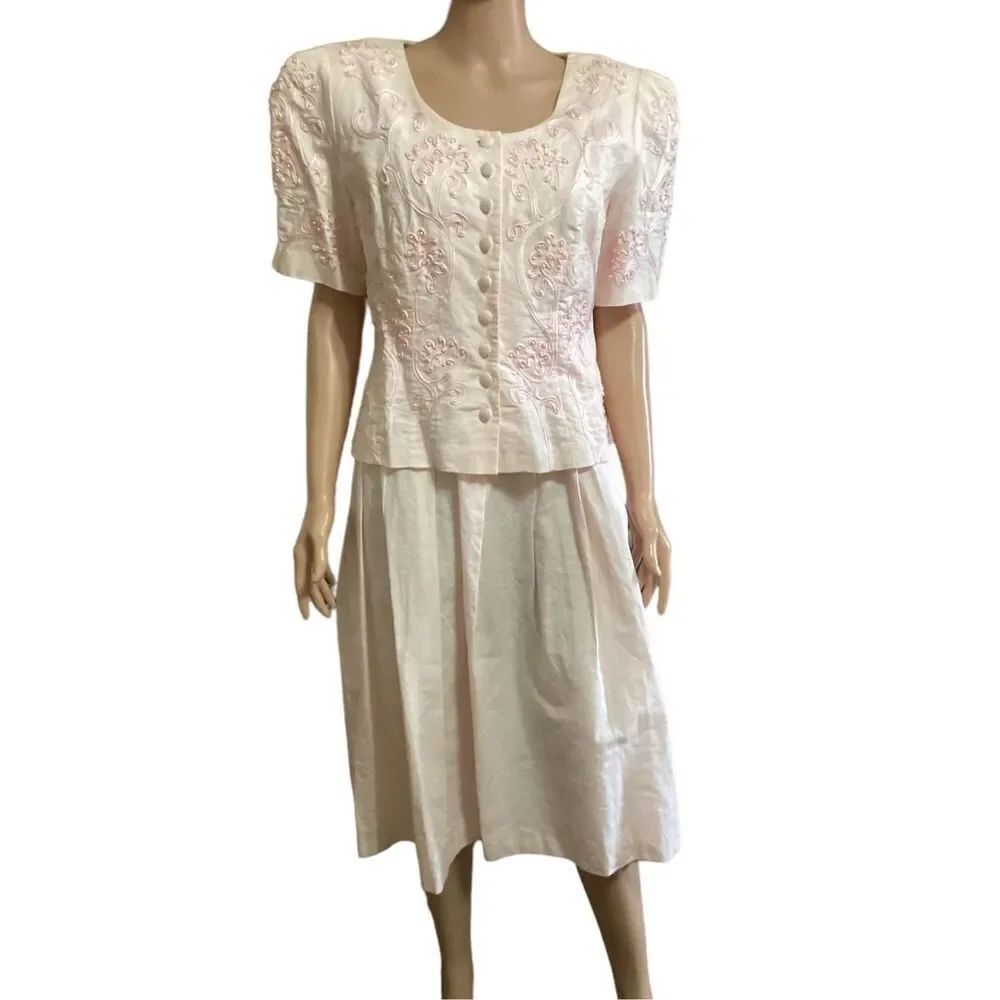 Women’s Vintage Plaza Petites Pink Midi Dress 12P